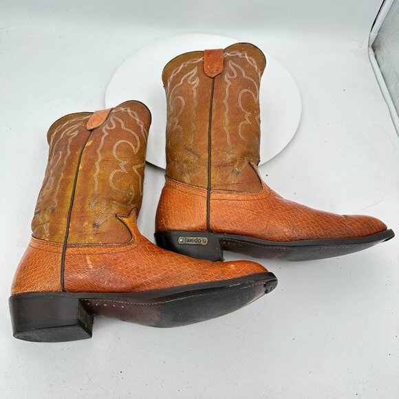 Laredo Men Size 10D 91490 Brown Two Color Leather Rodeo Cowboy Western Boot - Picture 6 of 14